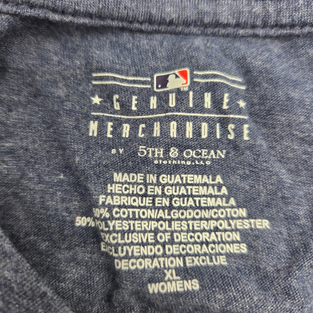 New York Yankees MLB Womens XL Tank Top 5th & Ocean Heather Navy Blue NY Logo - Picture 4 of 9